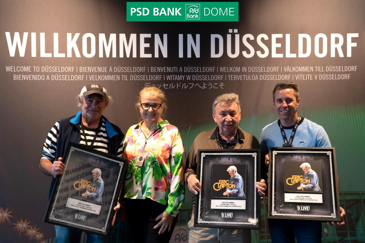 Bei der Verleihung (von links): Bernie Lewkowicz (Concert Team NRW), Marcel Avram, Astrid Messerschmitt (beide United Promoters), Gregor Eßer (General Manager PSD Bank Dome) Kai Kuczera, D...