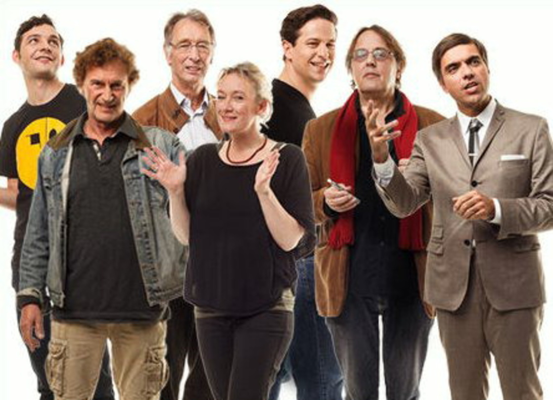Bilden die Jury beim Deutschen Musikautorenpreis 2014 (von links): Hannes Teichmann, Reiner Hömig, Martin Christoph Redel, Julia Hülsmann, Karim Sebastian Elias, Danny Dziuk und Moritz Eggert