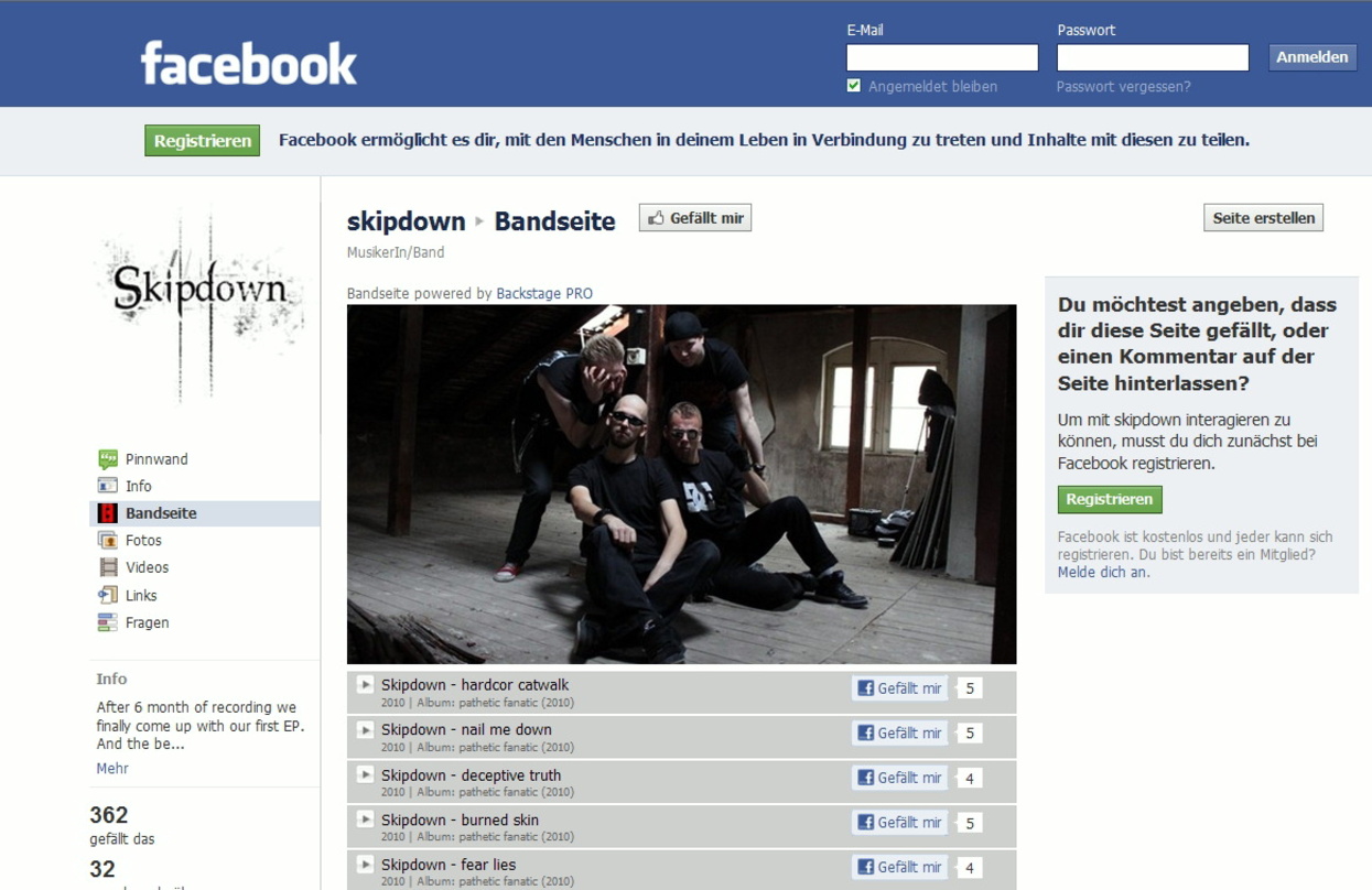 Präsentieren sich auf Facebook mit der neuen Backstage-Pro-App: Skipdown