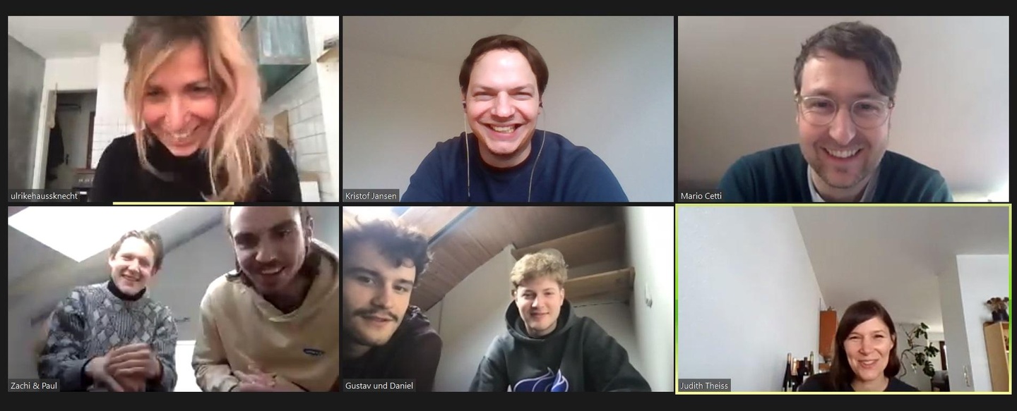 Arbeiten zusammen (von oben links): Ulrike Hausknecht, Kristof Jansen (beide Groove Attack), Mario Cetti (Kumpels & Friends), Zachi, Paul, Gustav, David (alle 01099) und Judith Theiss (Gro...
