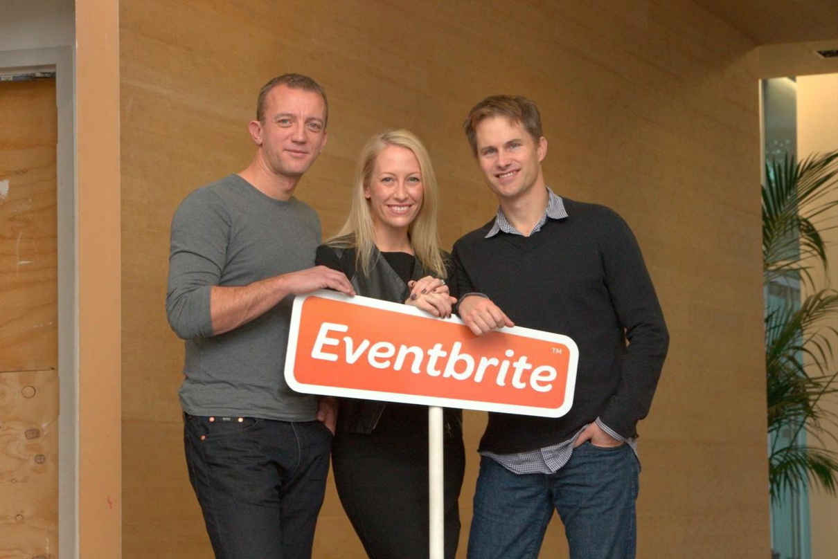 Wollen an die Börse: die Eventbrite-Gründer (von links) Renaud Visage, Julia Hartz und Kevin Hartz