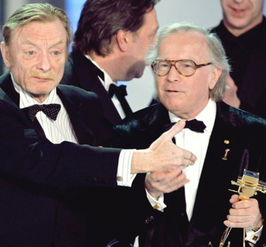 Geehrt: Klaus Doldinger (r.) mit Otto Sander||Geehrt: Klaus Doldinger und Otto Sander