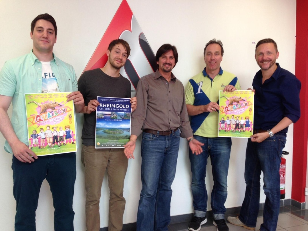 Künftige Partner: Linus Hennemann (Product Manager 2 Lane), Sebastian Tröger (Junior Product Manager Membran), Manlio Celotti, Ralf Schulze und Joachim Krohn (Vertriebsleiter Membran)