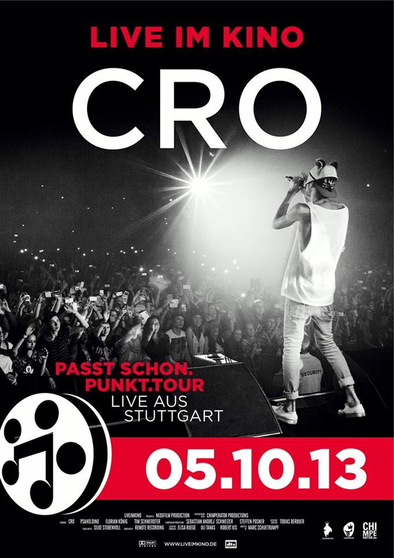 Lässt sein Konzert live ins Kino übetragen: Cro