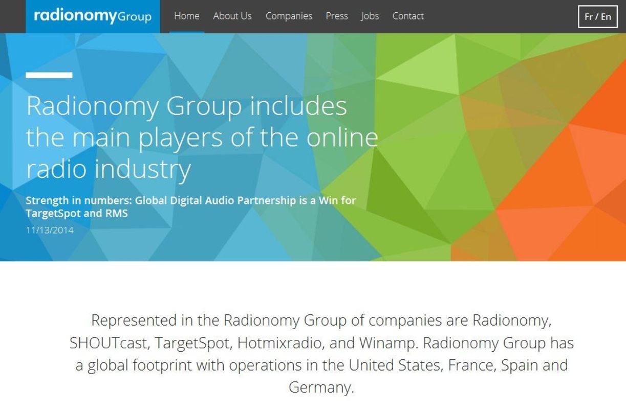 Rückt mit Shoutcast, Winamp und TargetSpot unters Dach des Universal-Mutterkonzerns Vivendi: Das Unternehmen Radionomy