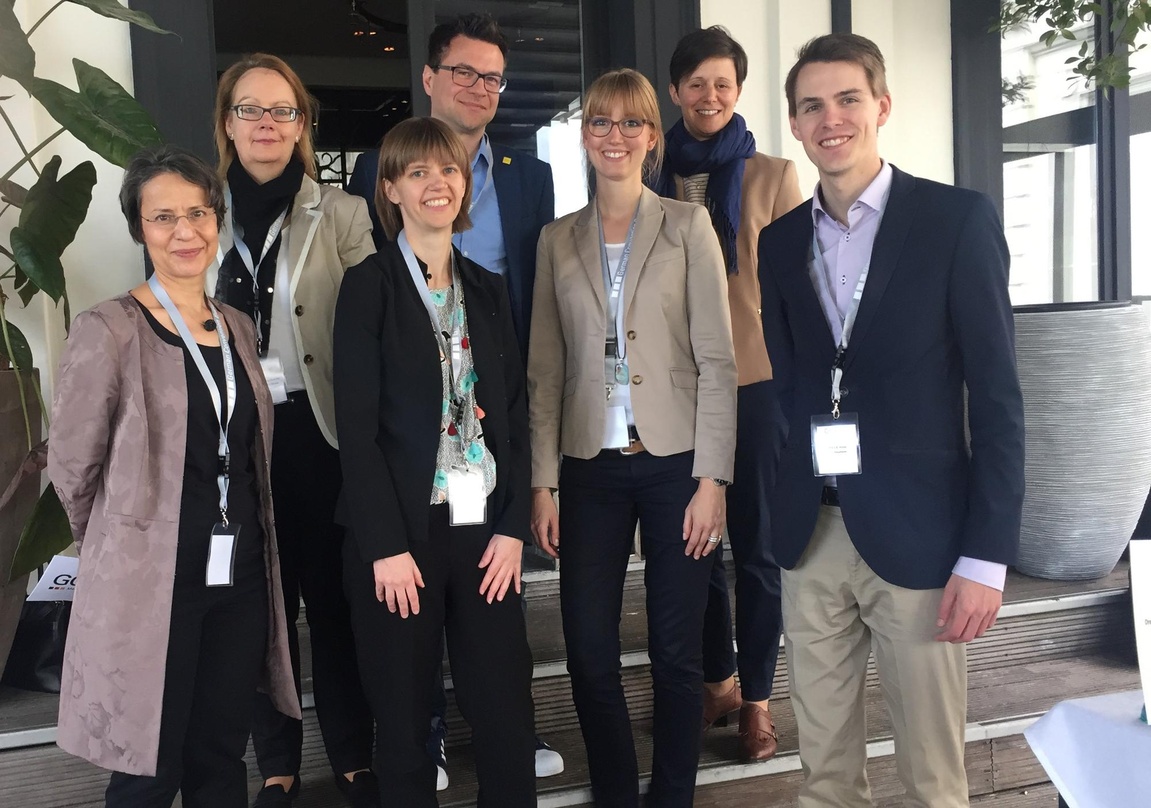 Gehörten zur deutschen Delegation in Brüssel (von links): Ursula Winterbauer (GCB), Bettina Römer (Dorint Kongresshotel Düsseldorf/Neuss), Véronique Baeyens (Maritim Hotels), Jörg Märzdorf...