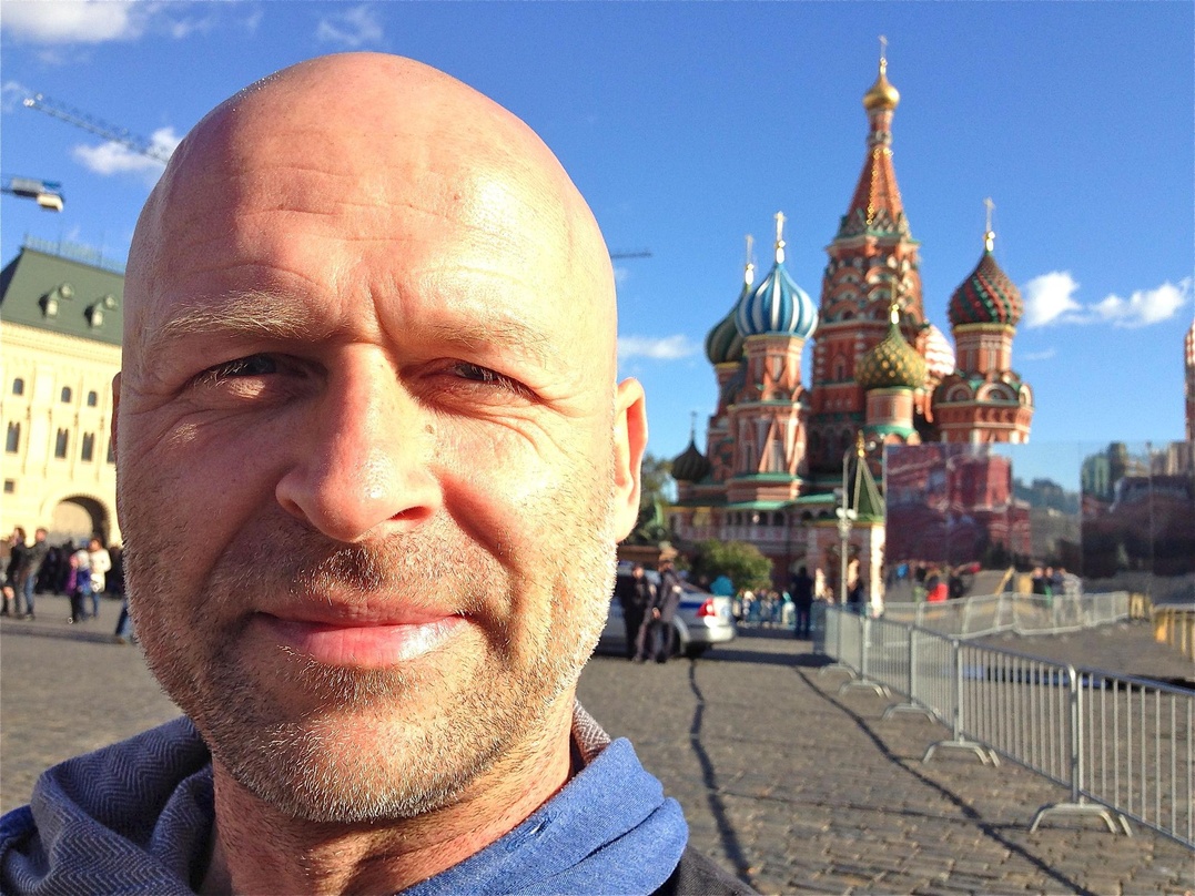 Alles knorke: Sänger Stumpen auf dem Roten Platz in Moskau
