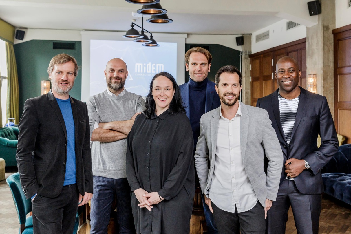 Stimmten sich jüngst im Soho House in Berlin auf die Midem ein (von links): PR-Fachmann Michael Frohoff (Kruger Media), Thomas Quenoil (Head of Partnerships GSA, Northern & Eastern Europe ...