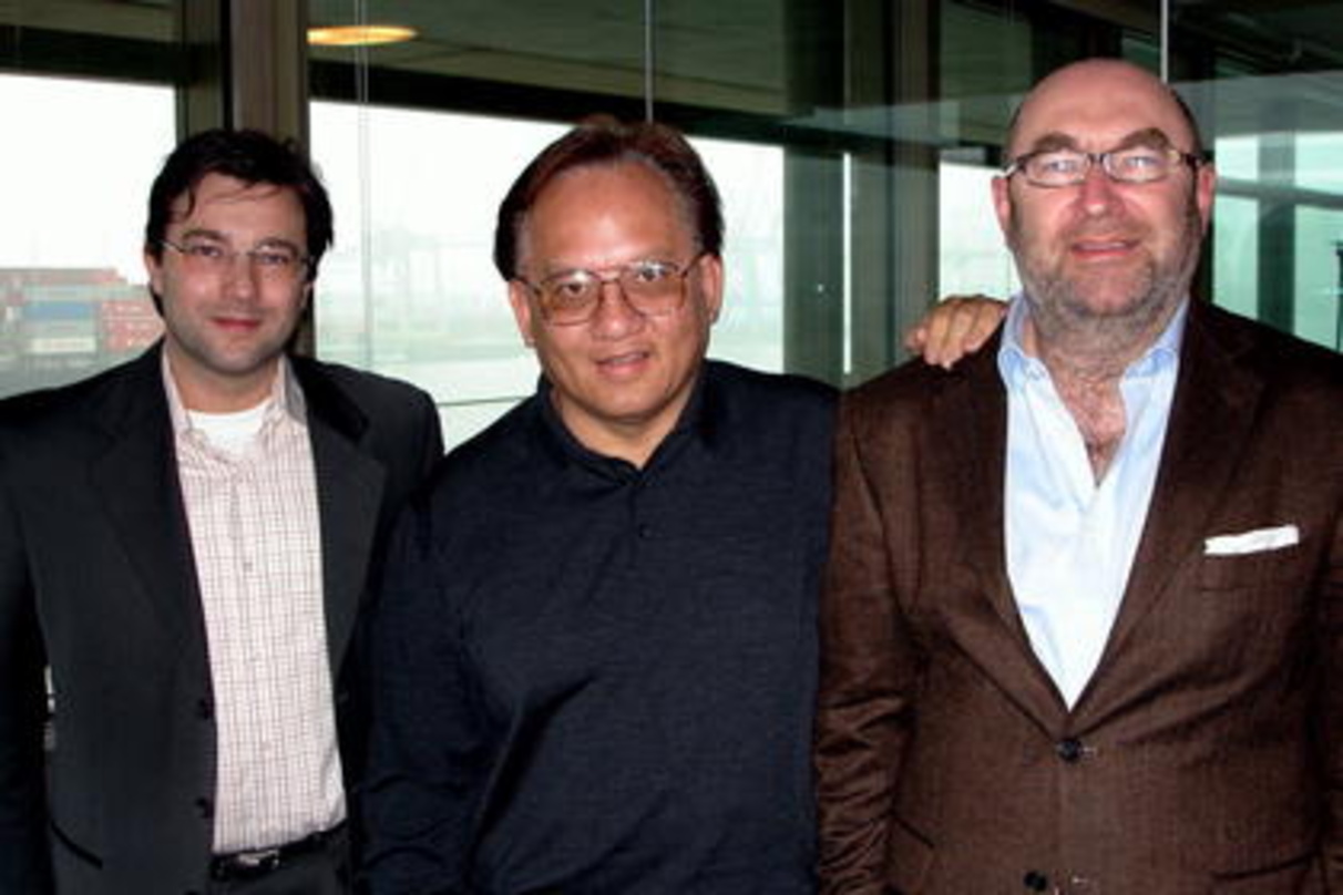 Trafen sich in Hamburg (v.l.n.r.): Brost, Lee und Michael Haentjes (CEO edel music)