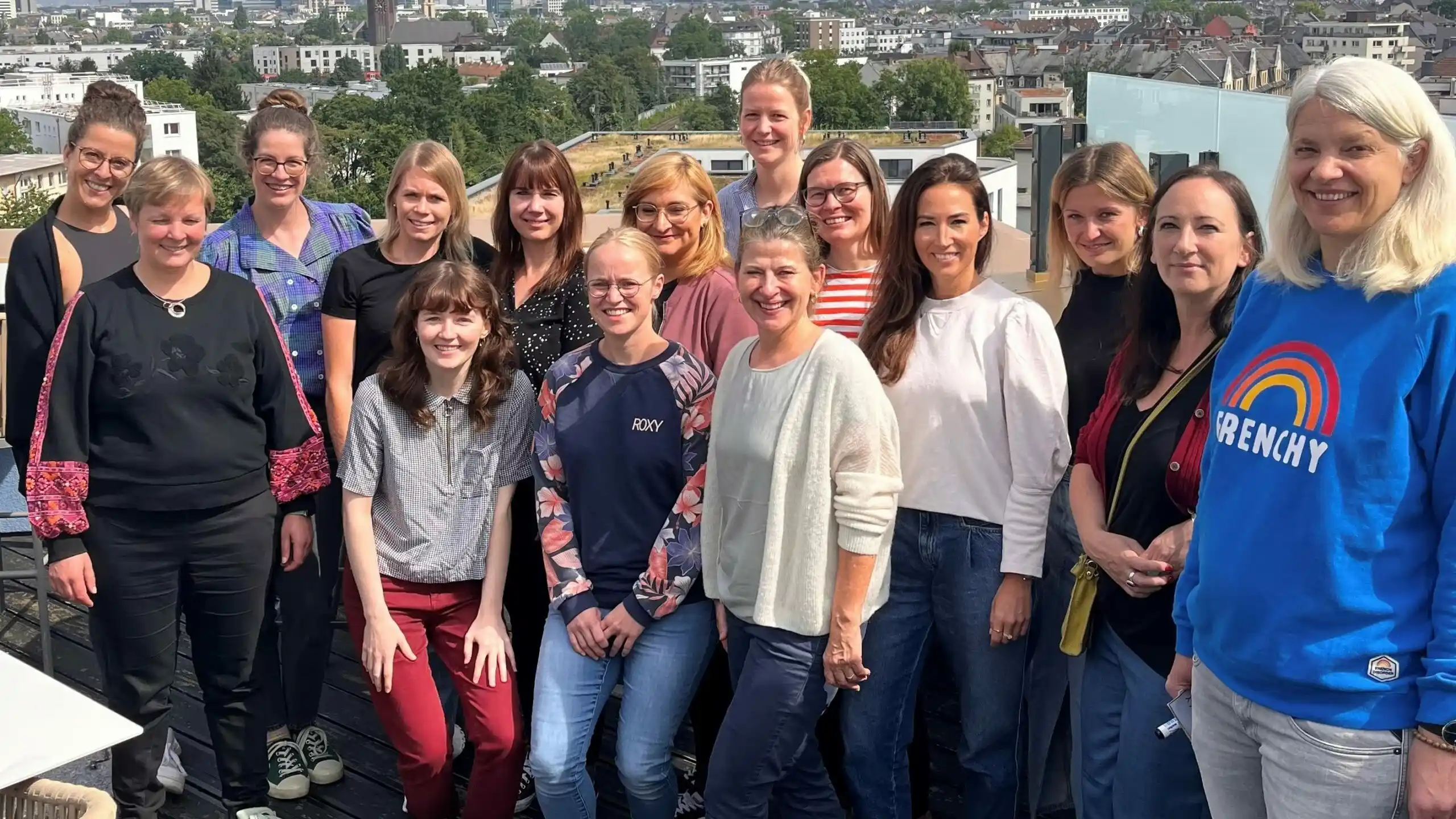 In Frankfurt trafen sich die Mitglieder des Netzwerks und Workshopleiterin Astrid Eckstein (von links): Tina Krug, Berit Baumhoff, Sabrina Theisen, Michaela Schneider, Madeline Falkenhahn,...