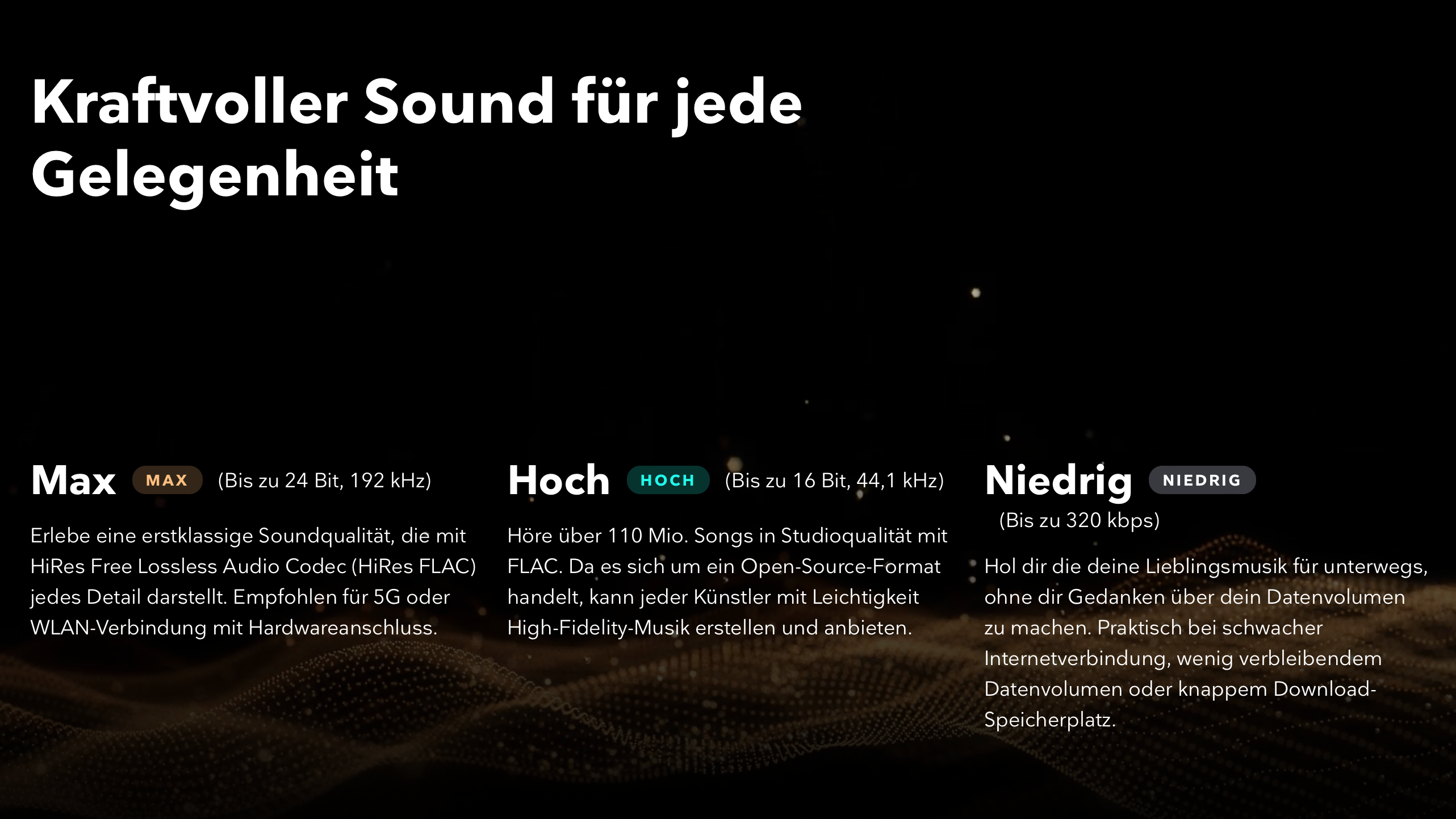 d8095a1b c0e4 46ad aea6 15064e86e8f5 "Kraftvoller Sound für jede Gelegenheit": Tidal versucht im Wettbewerb der Streamingdienste unter anderem mit Klangqualität zu punkten.