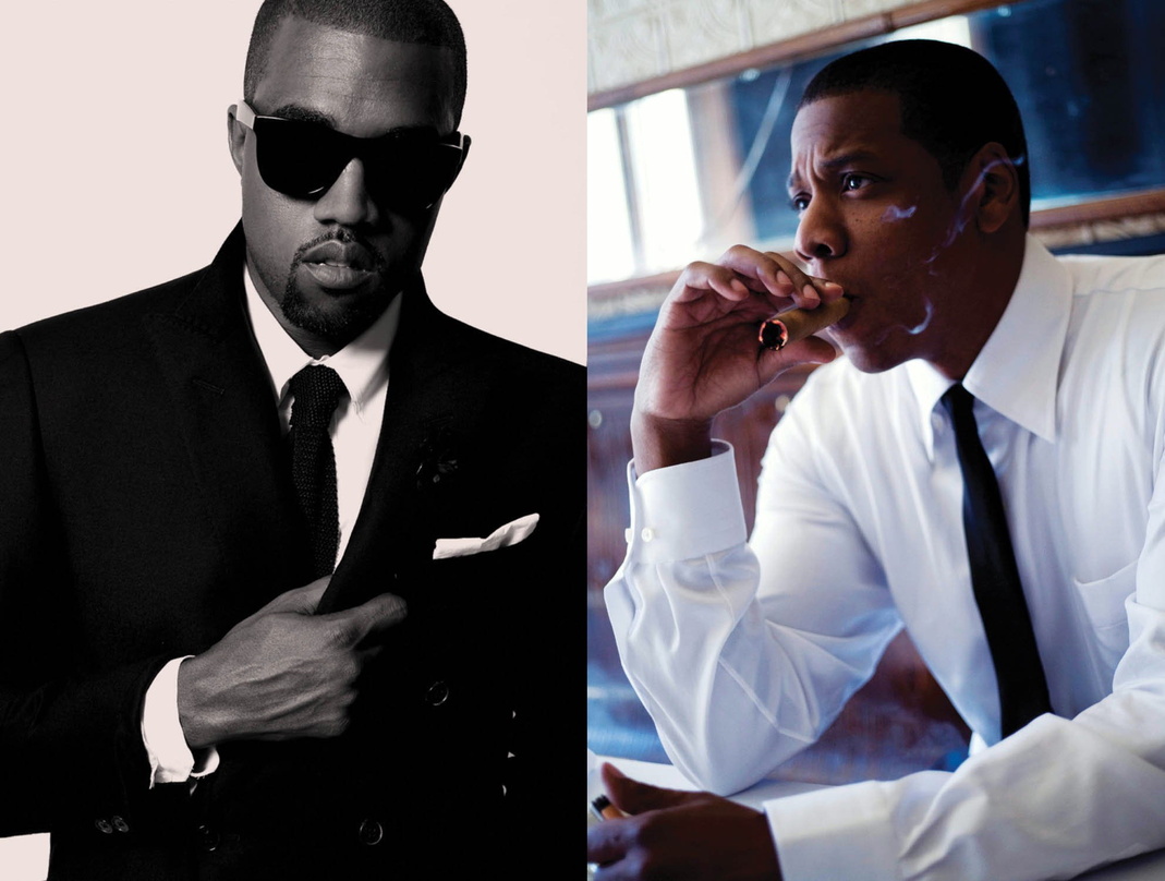 Vereint auf einer Bühne: die HipHop-Giganten Kanye West (l.) und Jay-Z