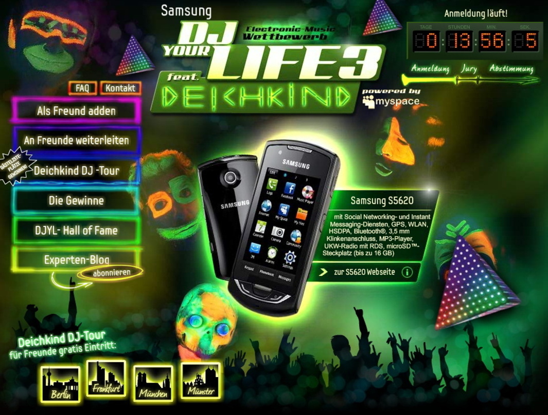 Bietet Newcomern ein Podium: Das MySpace-Profil von DJ Your Life