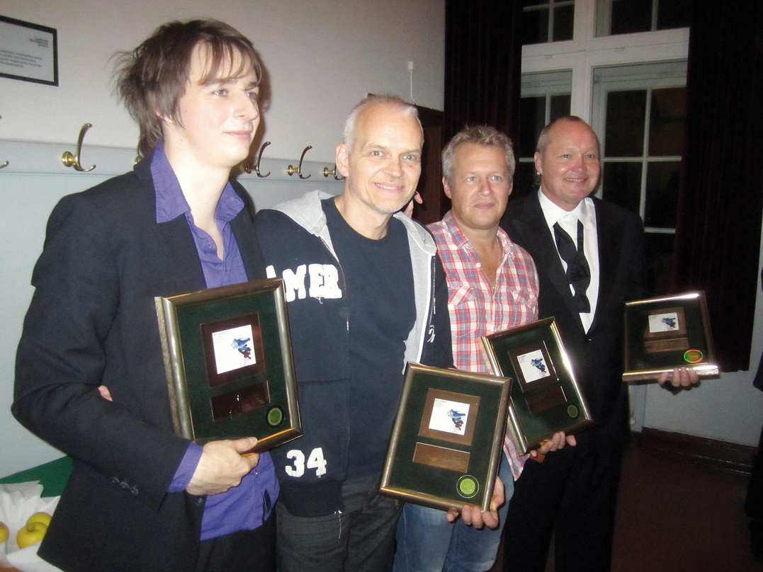 Glücklich mit dem Jazz Award (v.l.n.r.): Michael Wollny, Lars Danielsson, Rasmus Kihlberg und Nils Landgren