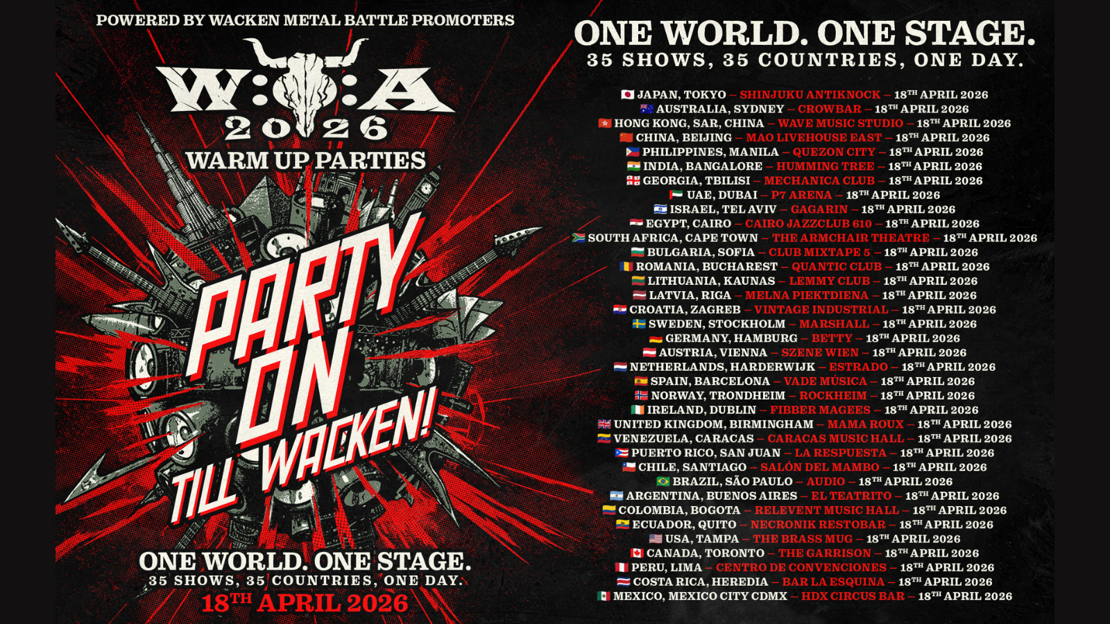 dc46c8ce 98d3 4056 b344 e3f9e5c932b3 Macht vier Monate vor dem Festival Lust aufs Wacken Open Air: die weltweite Warm-up-Party.