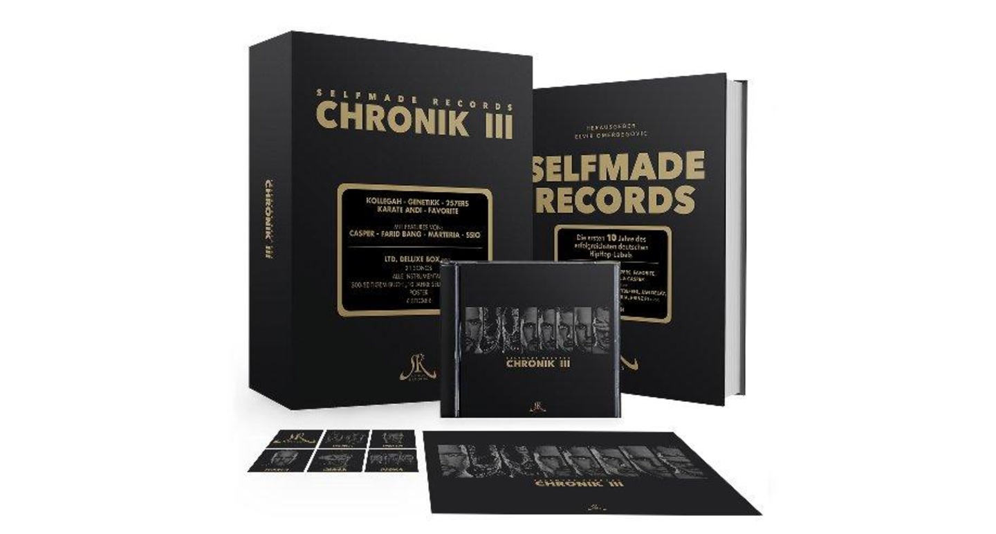 Jubiläumspaket: Selfmade Records und Universal Music bringen am 9. Oktober "Chronik III" in den Handel, mit dabei sind Selfmade-Künstler wie Kollegah, Genetikk, Favorite, die 257ers und Ka...