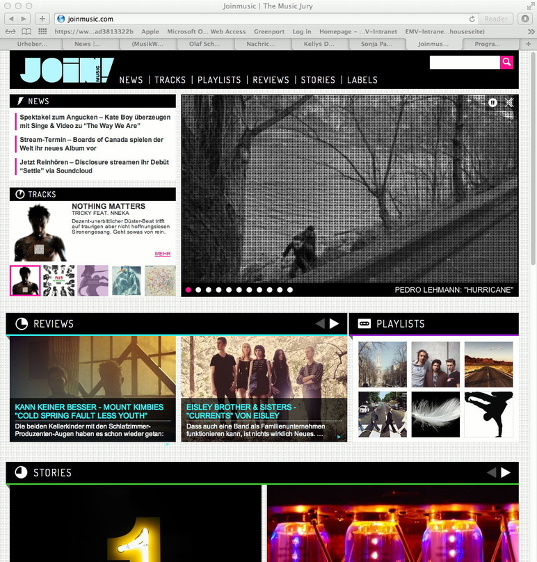Orientiert sich an Social-Media-Plattformen: Screenshot von Joinmusic