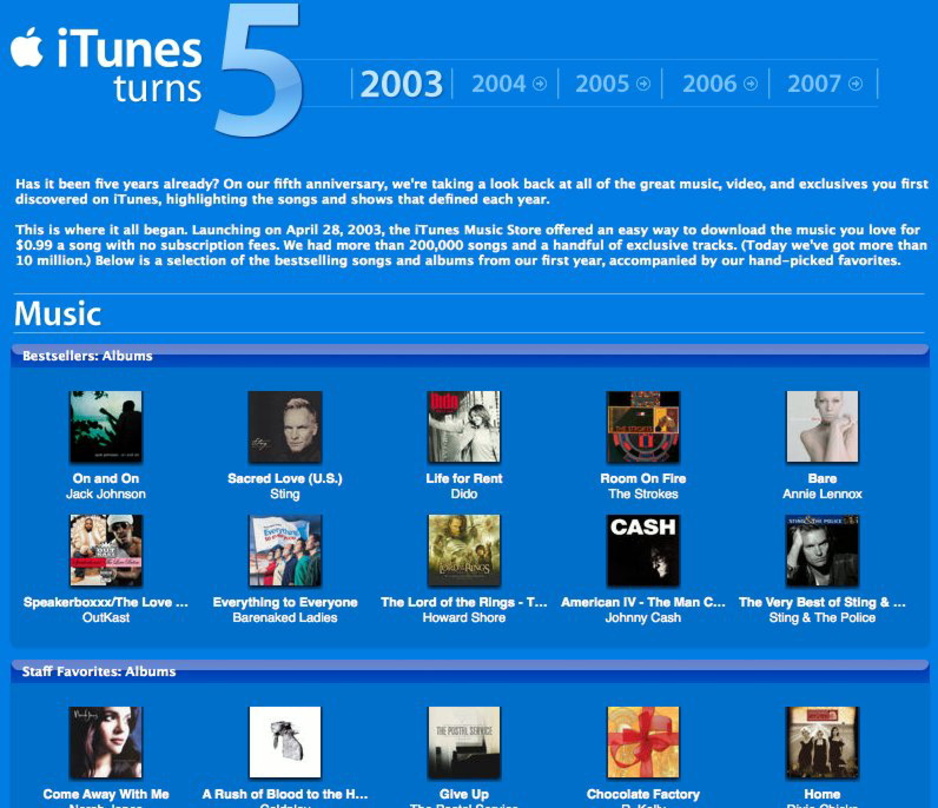 Feierlich: der iTunes Store