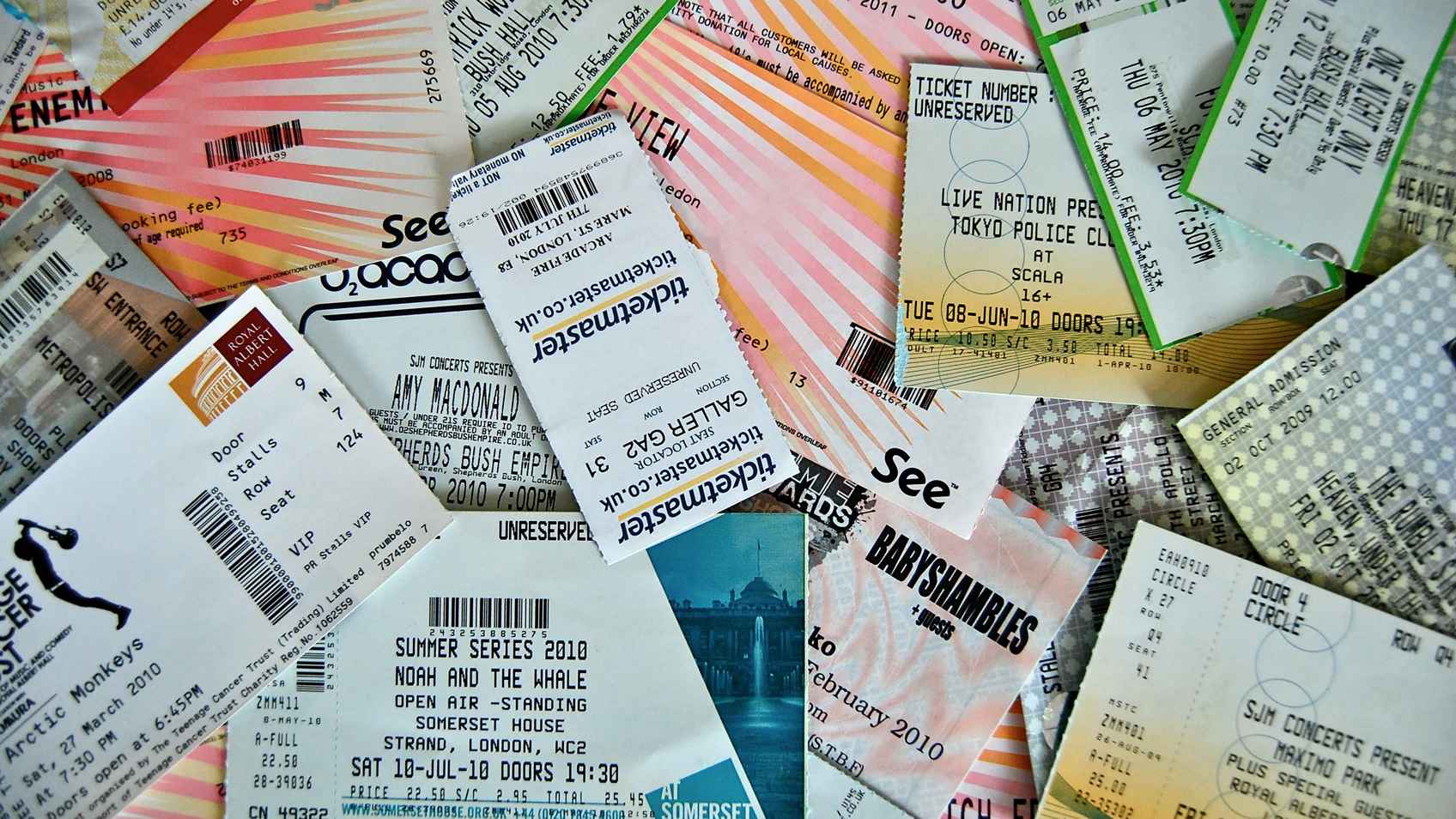 Kann man mancherlei Art und Weise verkaufen: Konzerttickets.Ist im Wande