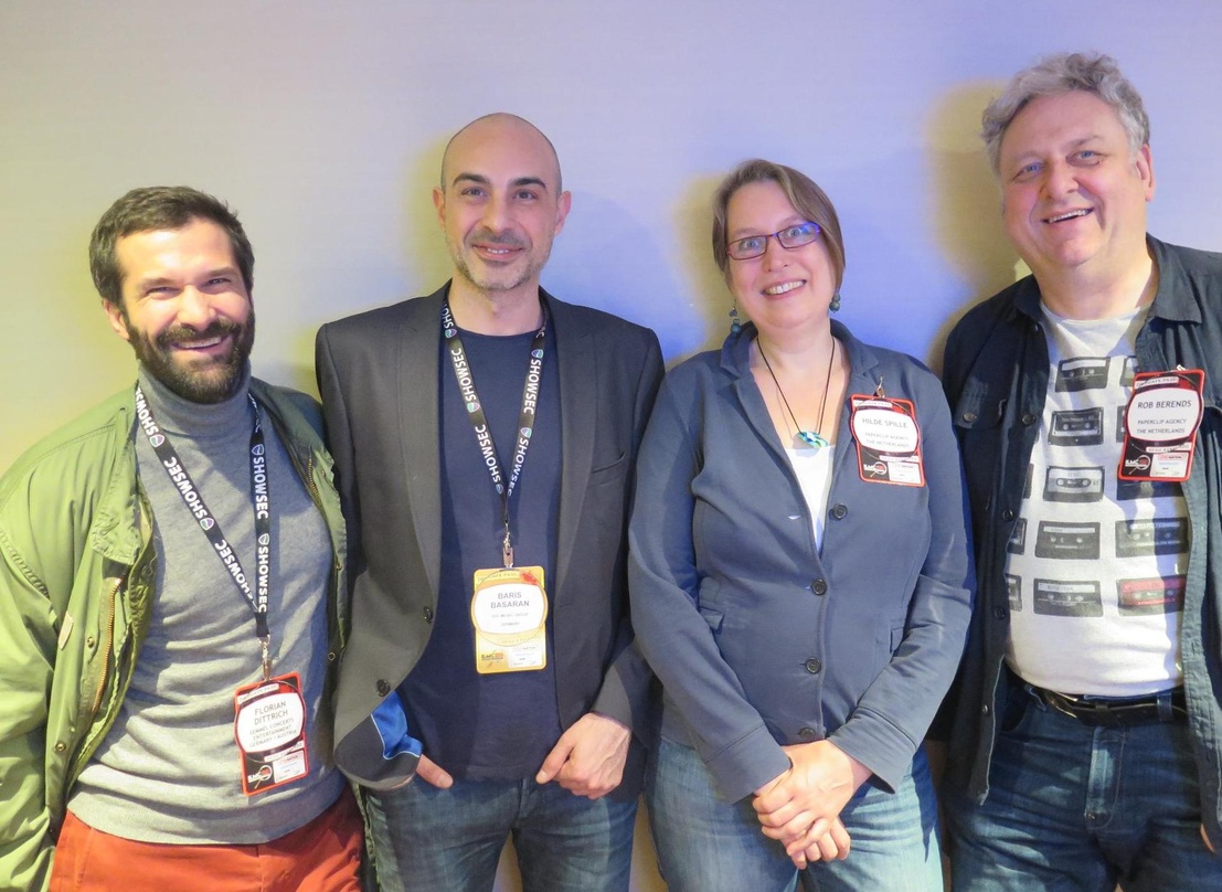 In London vor Ort (von links): Florian Dittrich (Semmel Concerts), Baris Basaran (SSC), Hilde Spille und Rob Berends (beide Paperclip Agency)