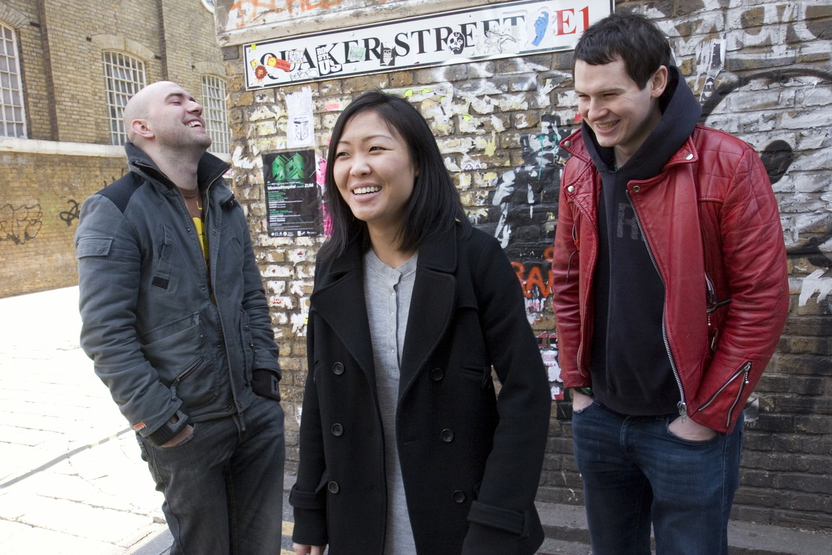 Die Gründer von Songkick (v.l.n.r.): Pete Smith, Michelle You und Ian Hogarth