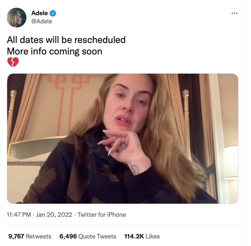 Richtet sich mit einer Videobotschaft an ihre Fans: Adele