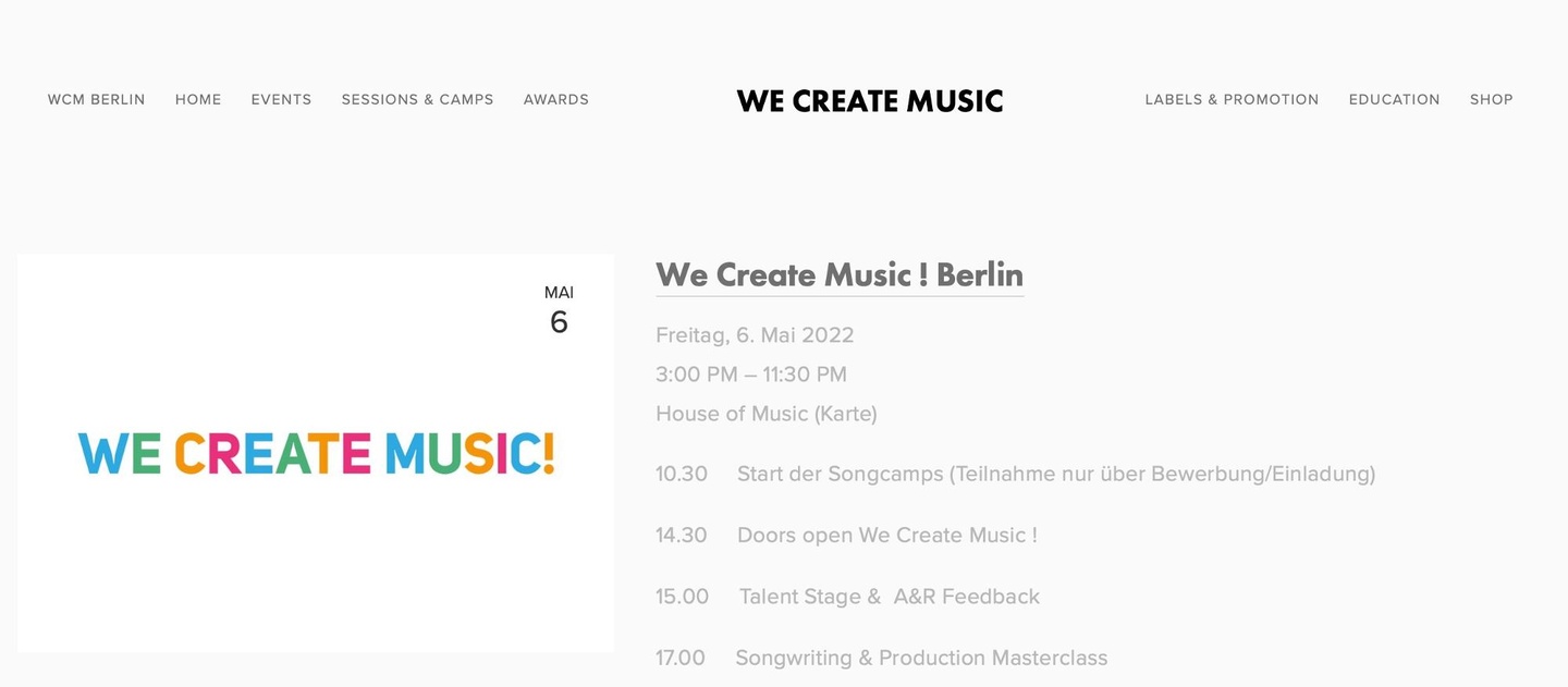 Ist am Wachsen: das Camp-, Convention- und Showcase-Programm
