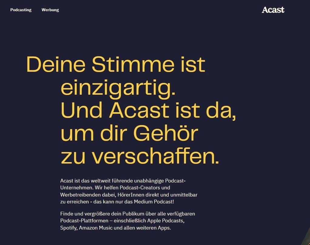Erreicht mehr Hörer, macht aber auch höhere Verluste: die Podcastplattform Acast