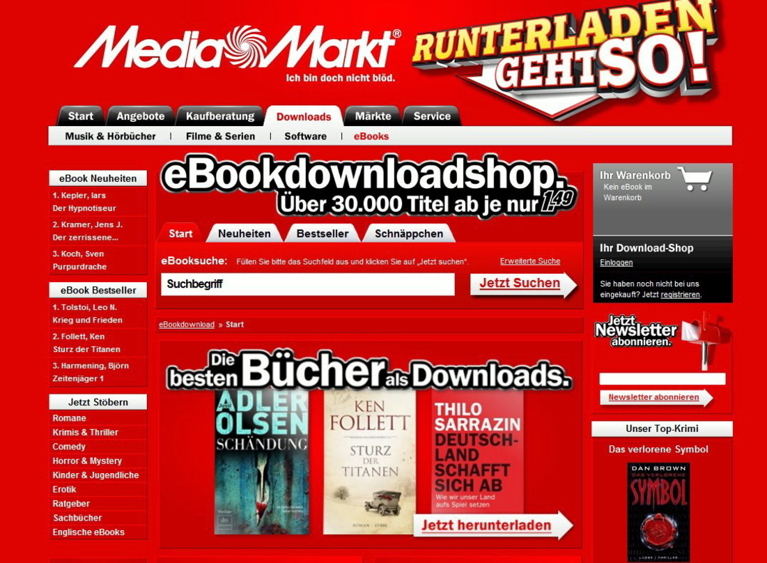 Neues Standbein im Digitalgeschäft: Die Handelskette eröffnet einen Onlineshop für eBook-Downloads
