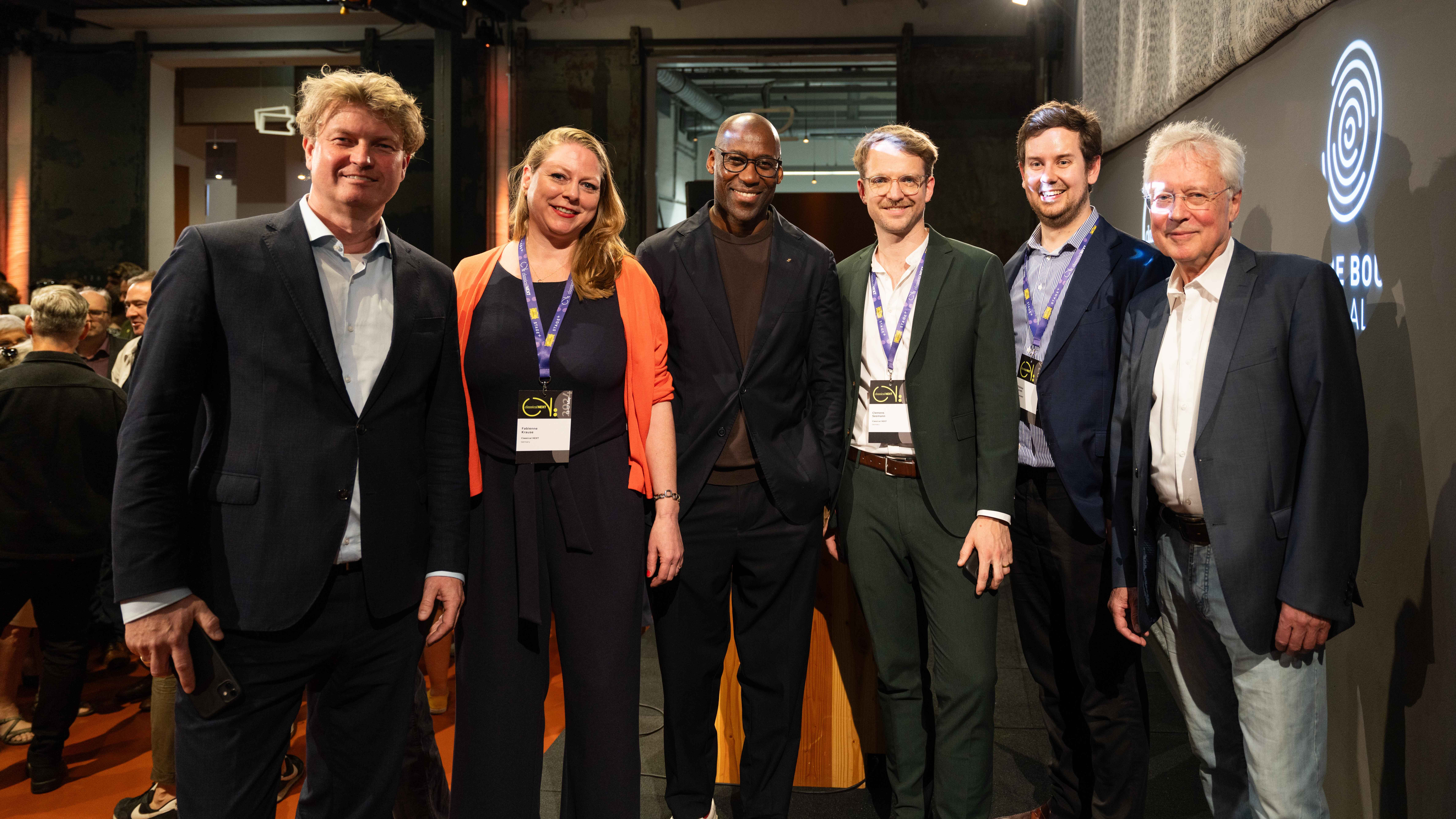Eröffneten die Classical:Next in Berlin: Ole Bækhøj (Intendant Pierre Boulez Saal), Fabienne Krause (Direktion Classical:Next), Joe Chialo (Kultursenator Berlin), Clemens Seemann, Nikolaus...