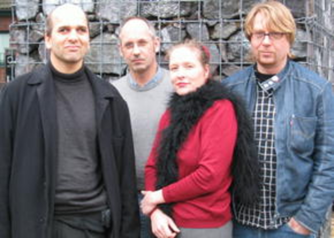 Vertreten die norddeutschen Musikfirmen (v.l.n.r.): Sallam, VUT-Chef Peter James, Block und von Rautenkranz