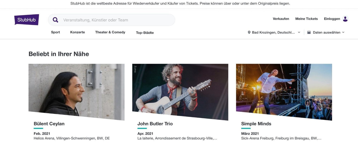 Könnte künftig nicht mehr zu Viagogo gehören: StubHub