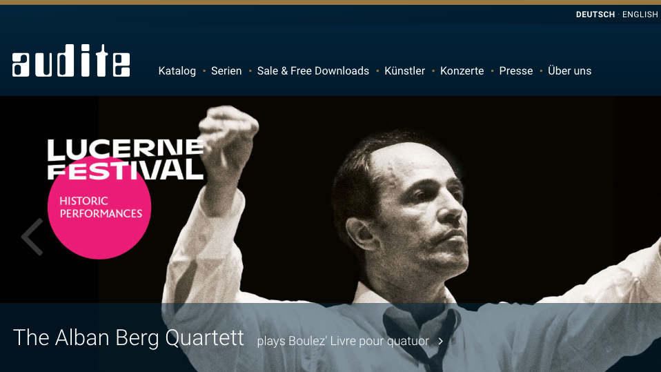 Teil des Audite-Katalogs, der künftig über Naxos und Kontor New Media vertrieben wird: Mitschnitte vom Lucerne Festival.