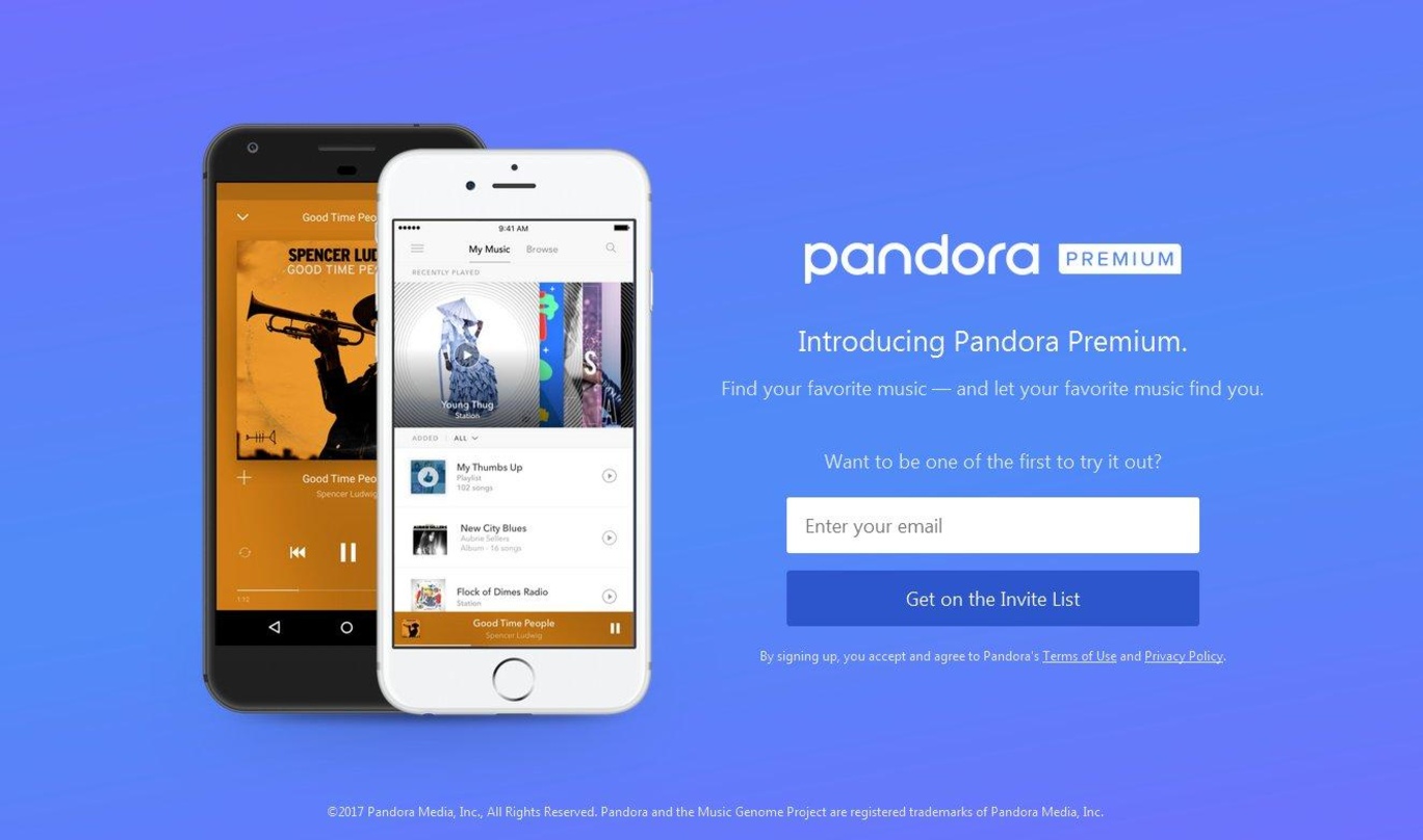 Noch ein Premiumangebot: die Pandora-Macher lancieren ihr Musikabonnement Pandora Premium