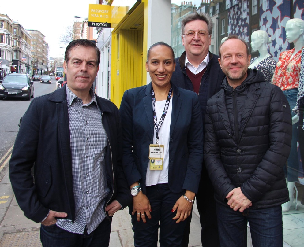 Stellten die Verti Music Hall vor (von links): Paul Cheetham, Aissata Hartmann, Uwe Frommhold und Michael Hapka (alle AEG)