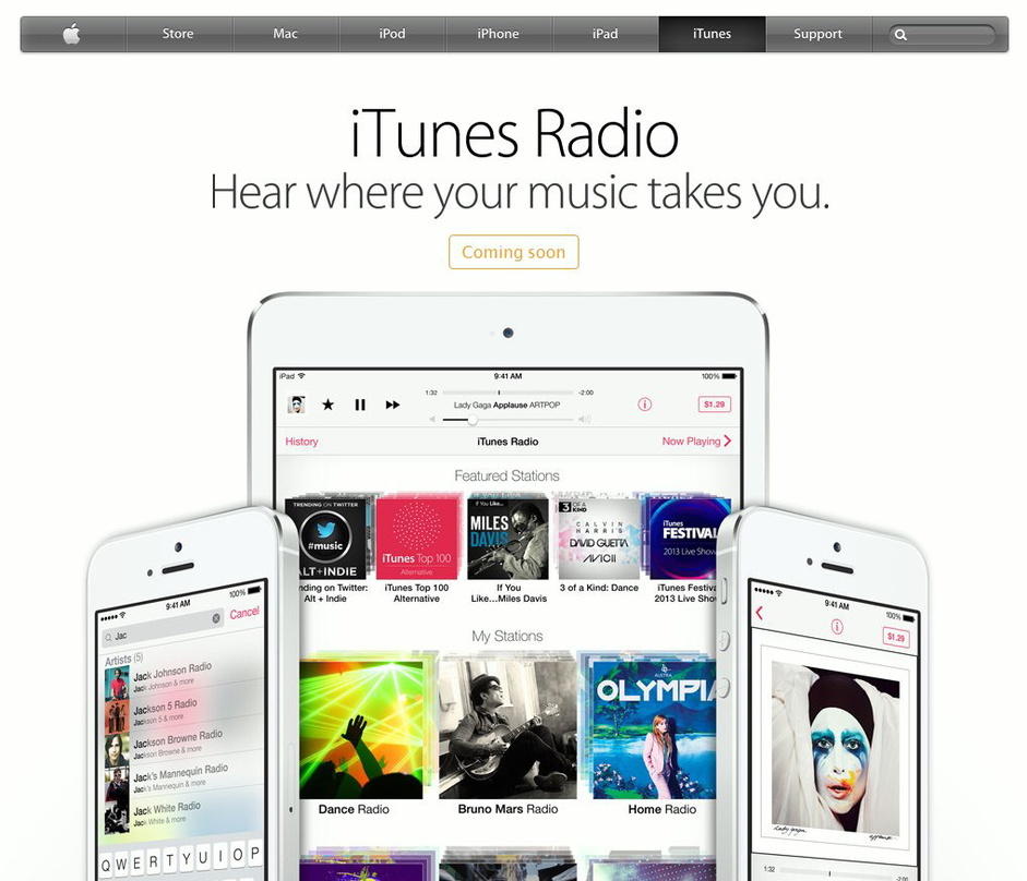 Soll in den USA ab dem 18. September verfügbar sein: Das iTunes Radio von Apple