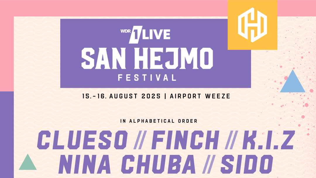 Unter neuer Flagge: das neu benannte 1Live San Hejmo Festival am Airport Weeze.