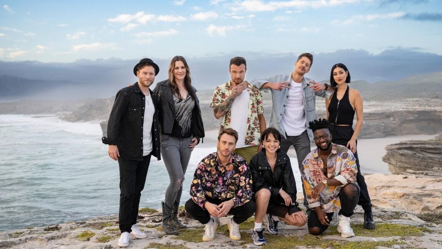 Nehmen an der neunten Staffel von "Sing meinen Song" teil (von links): Johannes Oerding, Floor Jansen, Clueso, Dag-Alexis Kopplin (SDP), Lotte, Vincent Stein (SDP), Kelvin Jones und Elif