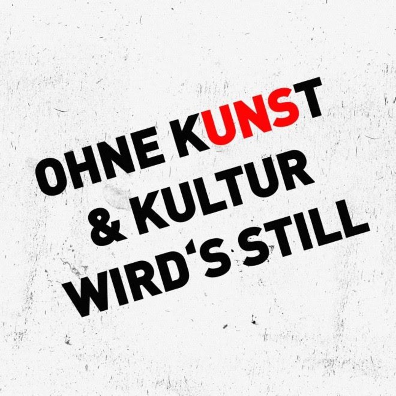 Soll Aufmerksamkeit generieren: die Aktion "Ohne Kunst & Kultur wird's still"