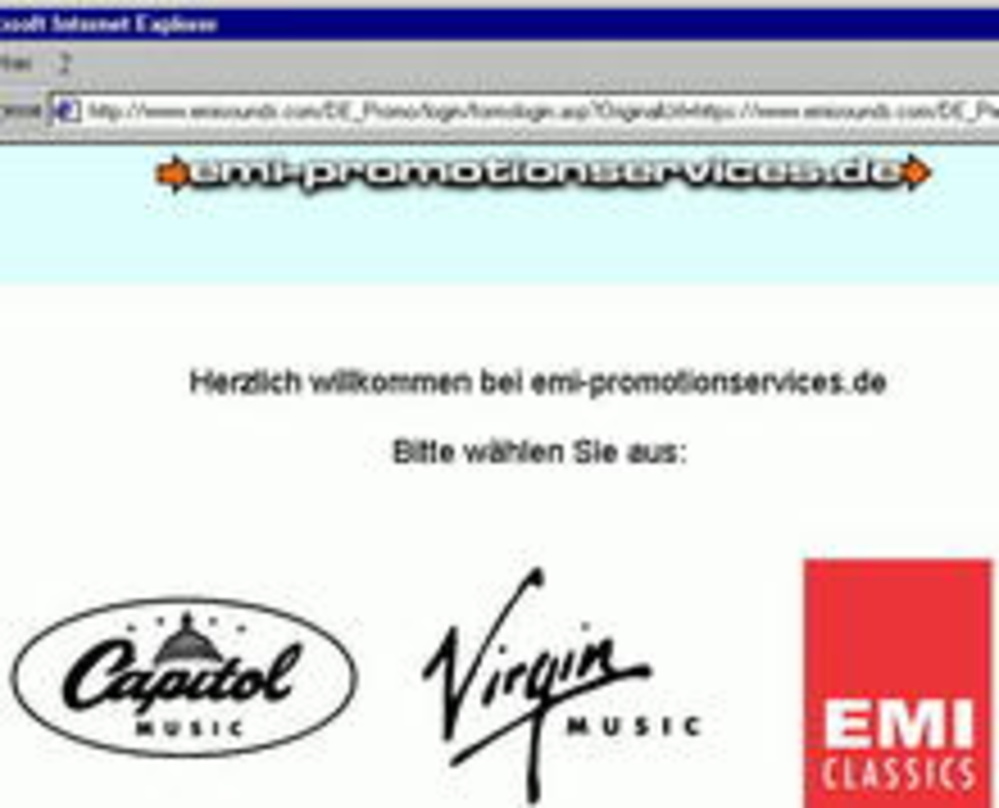 Nun auch mit Virgin-Infos: der EMI-Pressesever