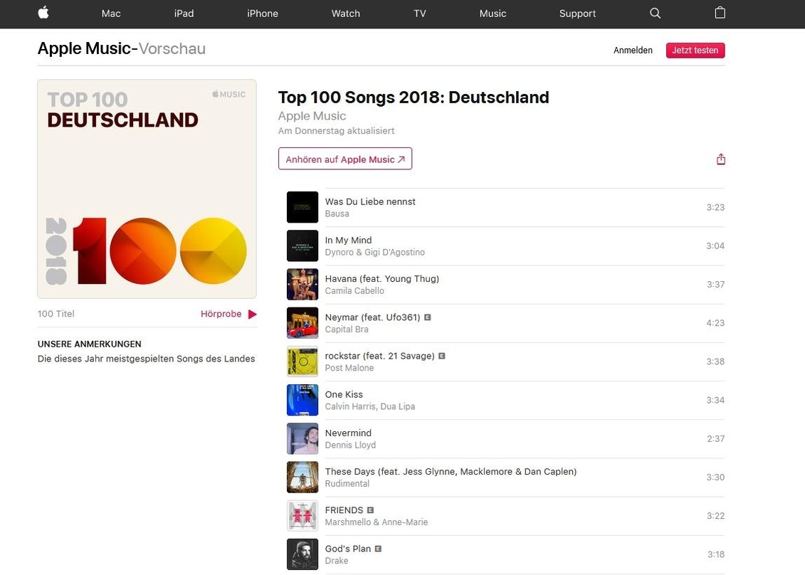 Bausa vor Dynoro und Camila Cabello: die Top 10 der bei Apple Music am meisten gespielten Songs 2018