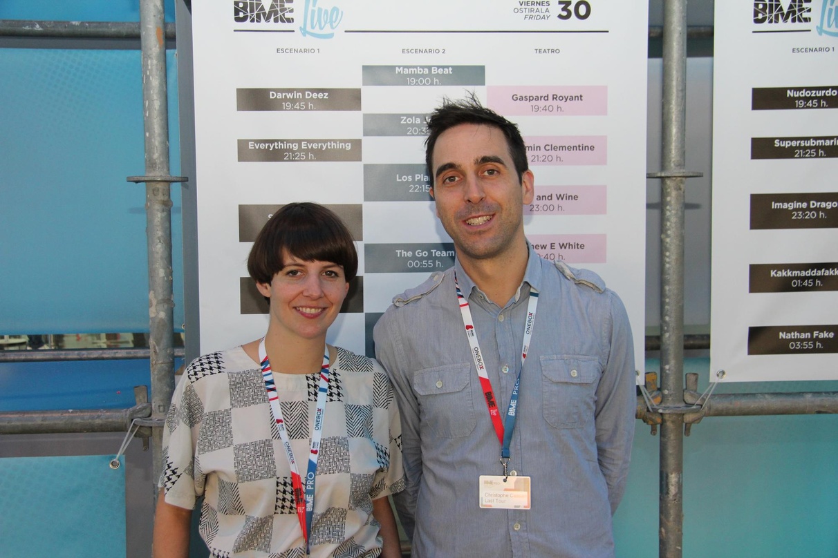 Zufrieden mit der dritten Ausgabe von BIME: die Konferenzverantwortliche Katja Hermes (Sound Diplomacy Germany) und BIME-Projektmanager Christophe Cassan (Last Tour)