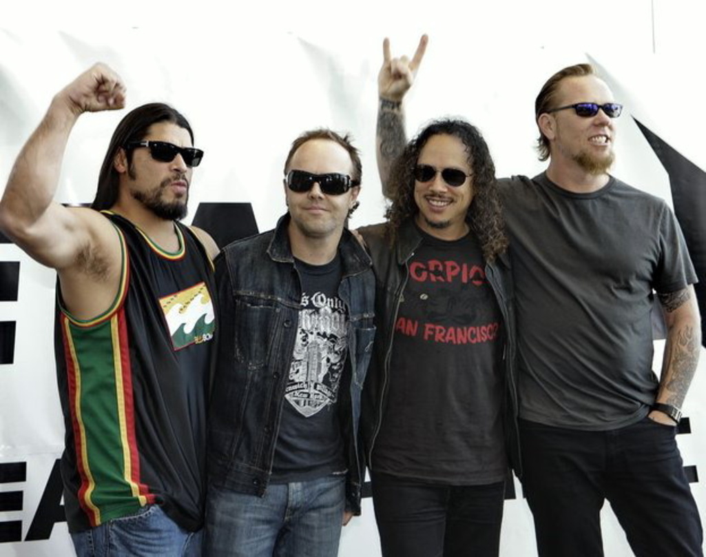 Wollen bei "Guitar Hero" mitspielen: Metallica, hier bei einer Präsentation in der Berliner O2 World