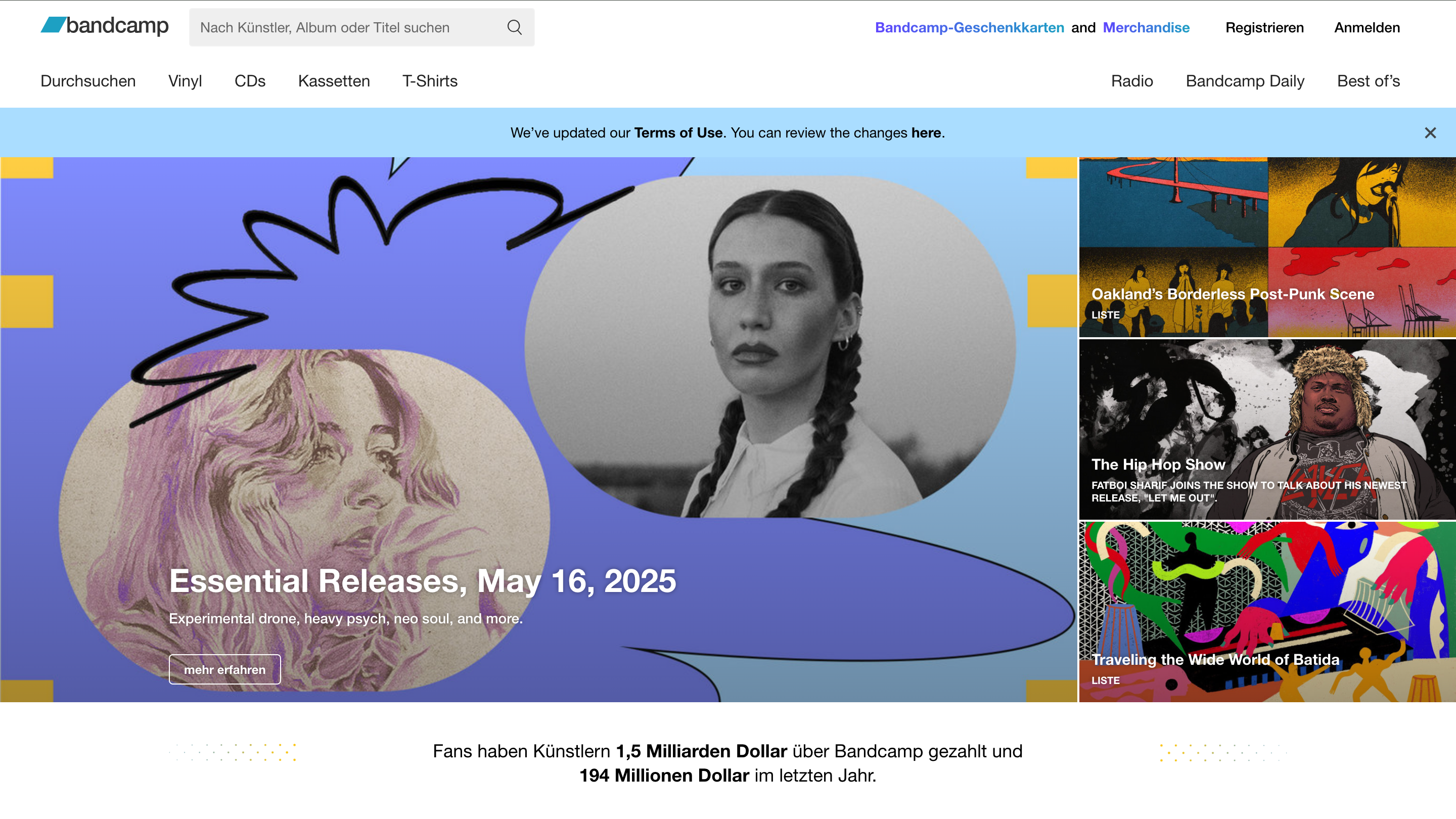 Adressiert insbesondere Indie-Acts: Bandcamp.