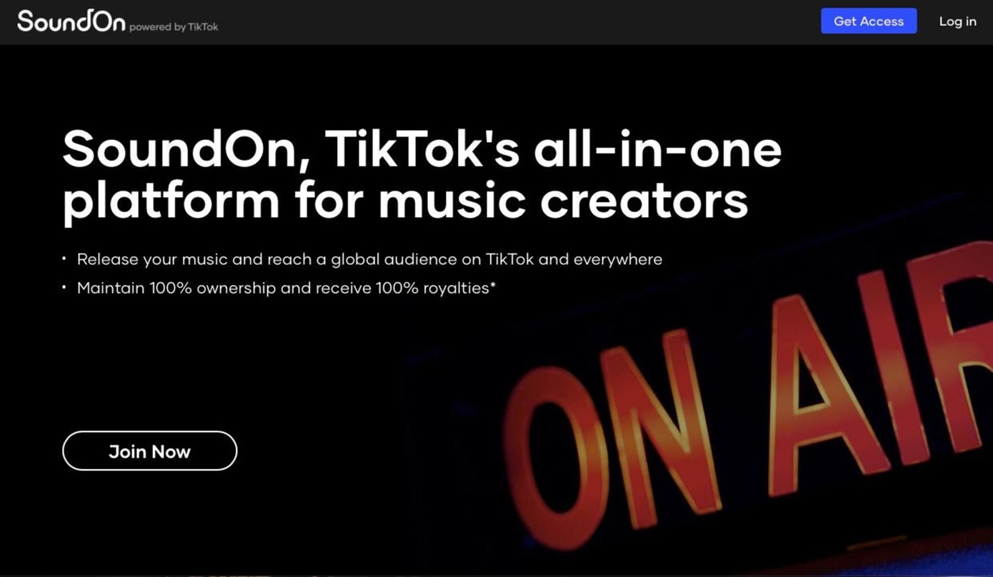 Hat eine Partnerschaft mit TuneCore: SoundOn von TikTok