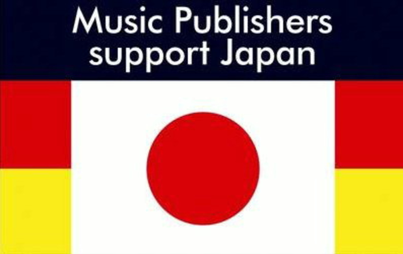 Soll Solidarität der deutschen Musikverleger dokumentieren: Der DMV-Button "Music Publishers support Japan"