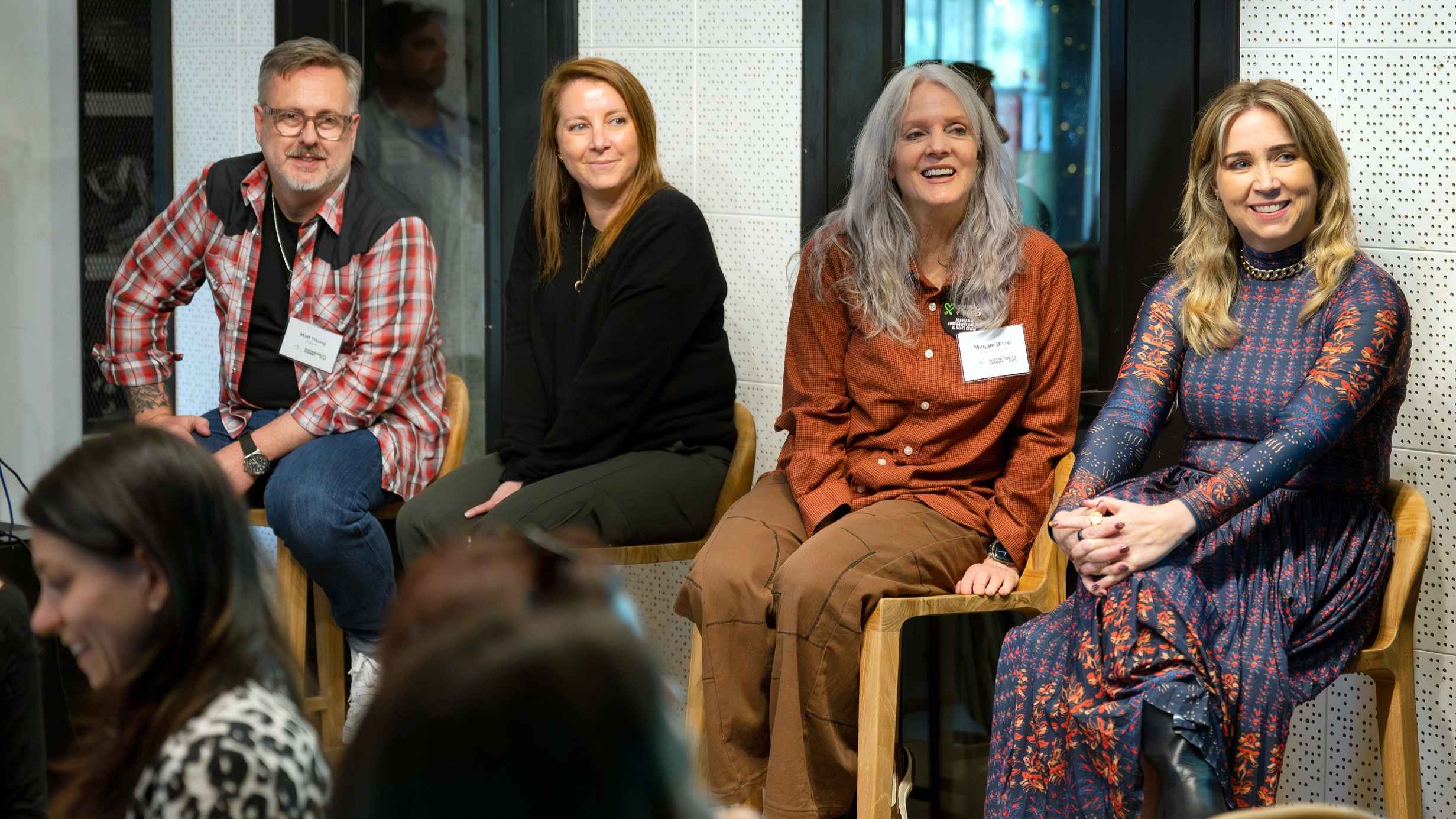 Trafen sich bei einem Nachhaltigkeitsgipfel in Nashville (von links):  Matt Young (President, Bravado), Susan Mazo (EVP of Global Communications Universal Music Group), Maggie Baird (Mutte...