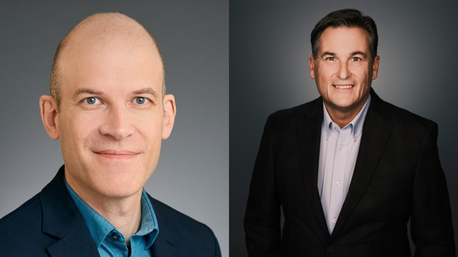 Freuen sich auf die Zusammenarbeit: Chris Horton (SVP Strategic Technology UMG, links) und Daniel Drolet (Gründer Liquidax).