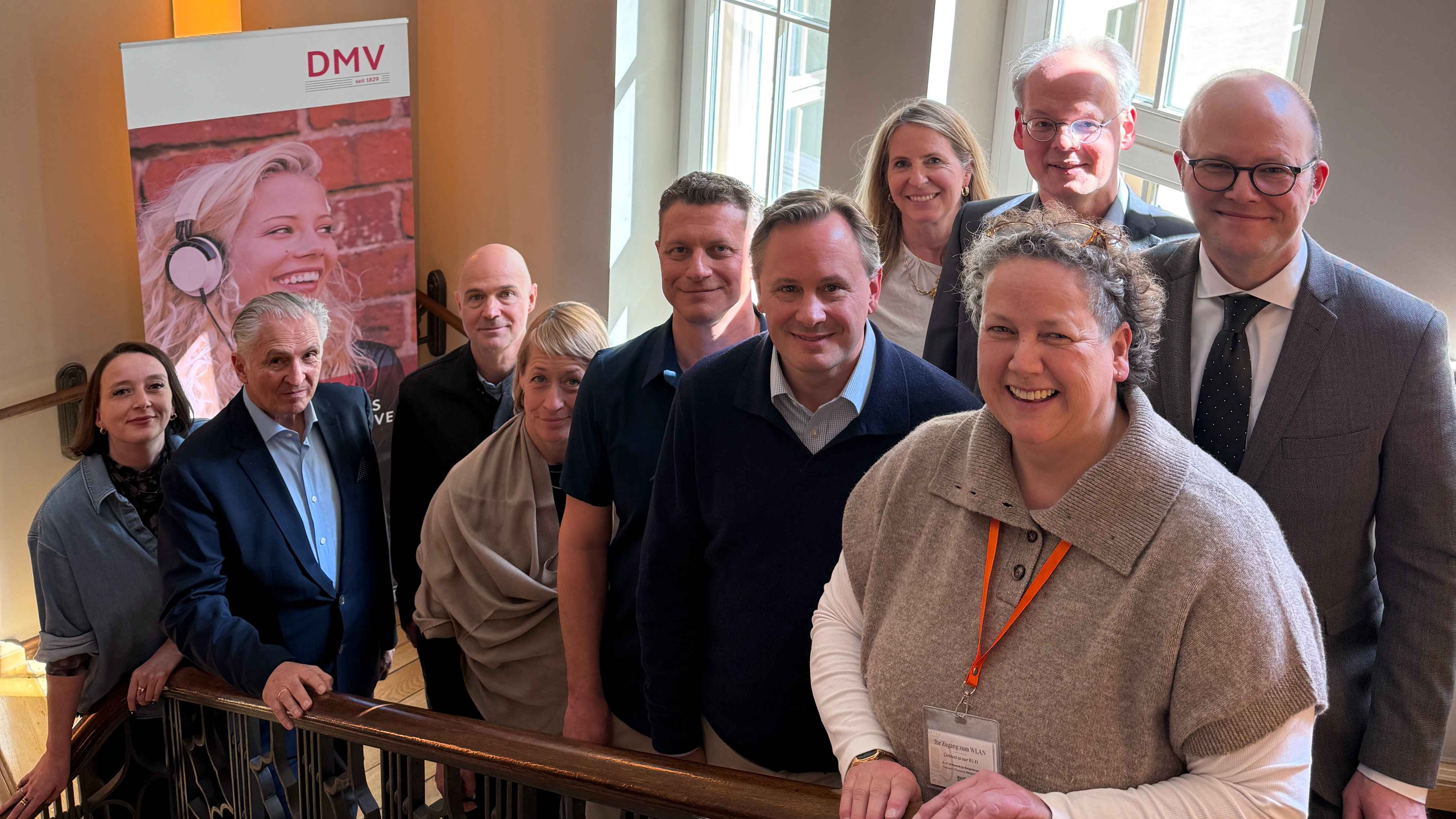 DMV-Vorstand und -Geschäftsführung in Leipzig (von links): Dagmar Schwengler, Peter F. Schulz, Patrick Strauch, Diana Muñoz, Benjamin Bailer, Bettina Bonengel, Götz von Einem, Helmuth Krey...