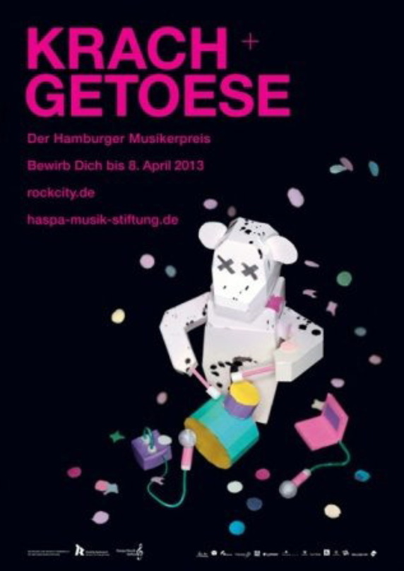 Ruft zum Bewerben auf: das Plakat zu Krach & Getöse 2013